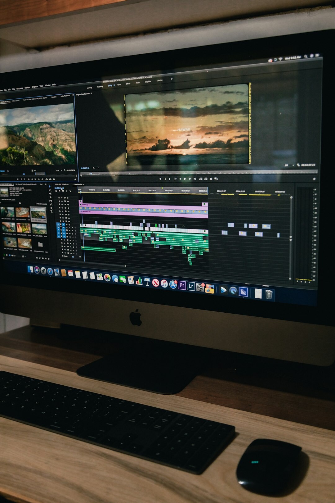 filmmaker editing video on computer