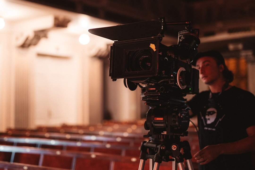 filmmaker reviewing footage