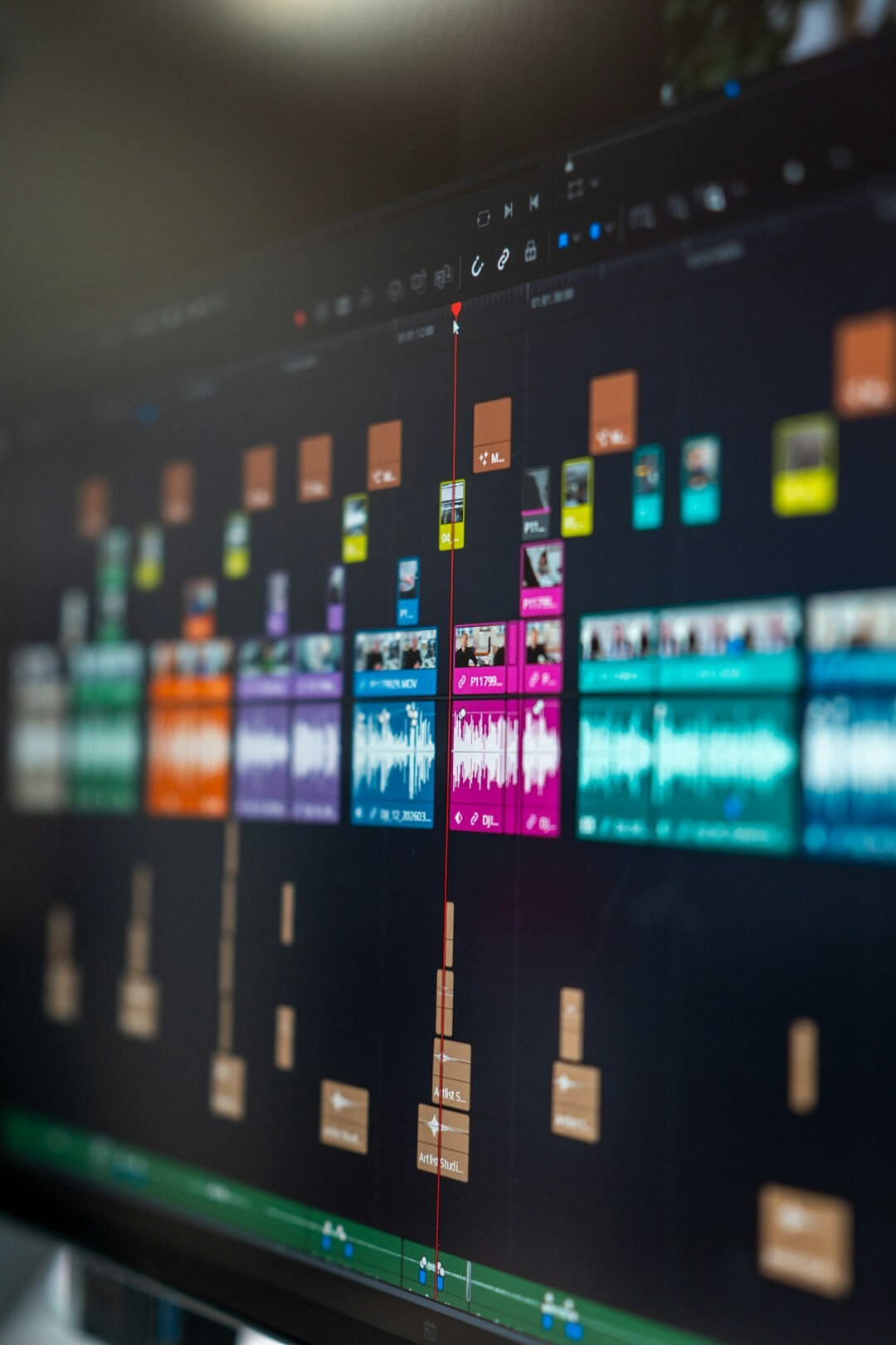 video timeline with cuts