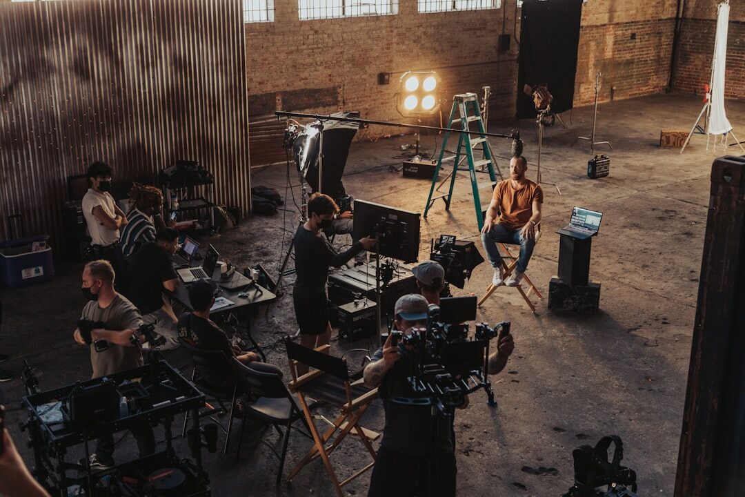 professional filmmaker at work